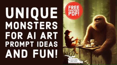 Read more about the article Unique Monsters for AI Art Prompt Ideas and Fun! Free Printable PDF Included.