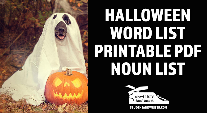 Halloween Word List Printable PDF Noun&nbsp;List