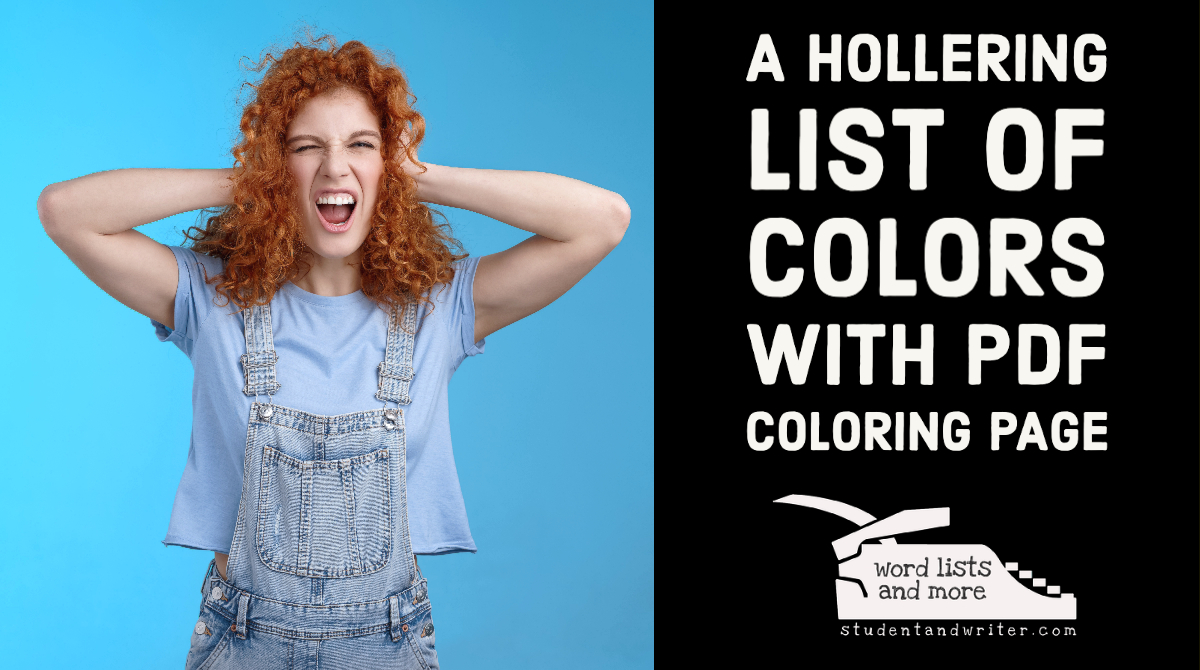A Hollering List of Colors with PDF Coloring Page
