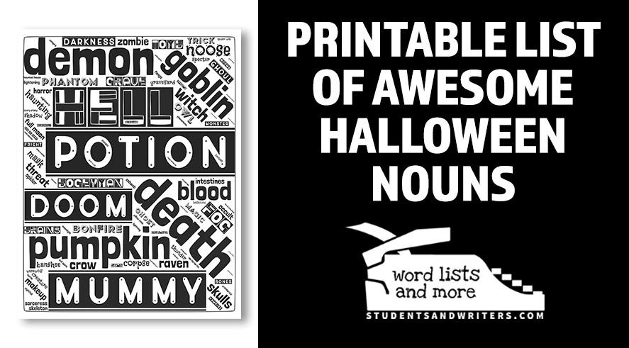 Printable List of Awesome Halloween Nouns and PDF&nbsp;Download