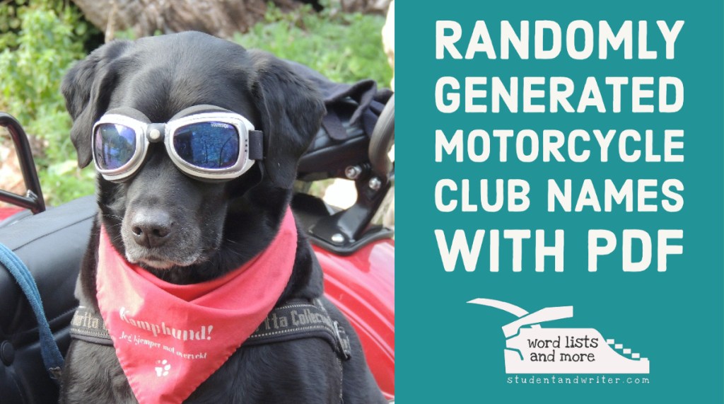 Randomly Generated Motorcycle Club Names with&nbsp;PDF