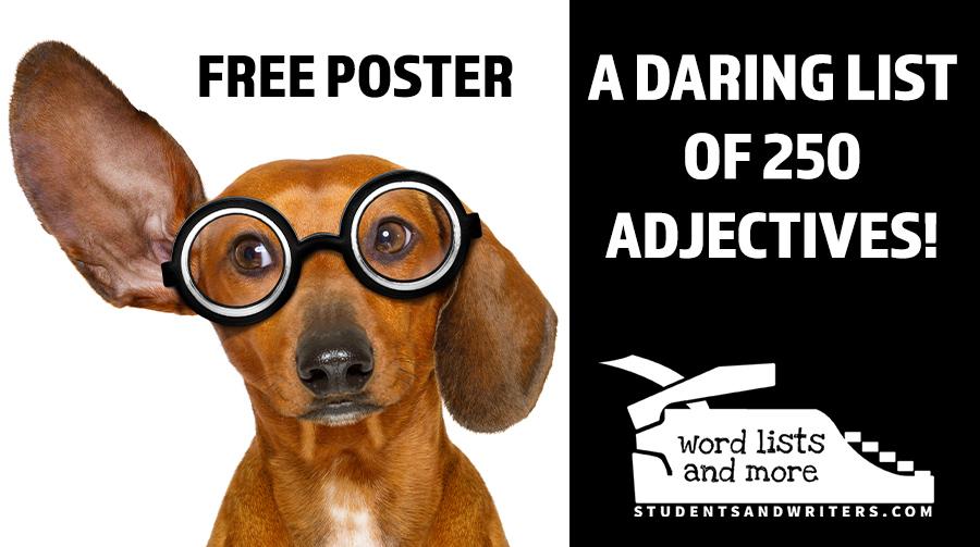 A Daring list of 250 adjectives with free&nbsp;poster