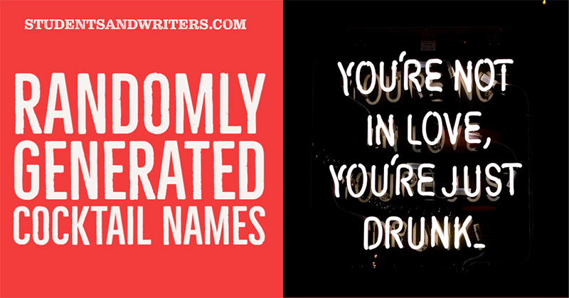 Randomly Generated Cocktail&nbsp;Names