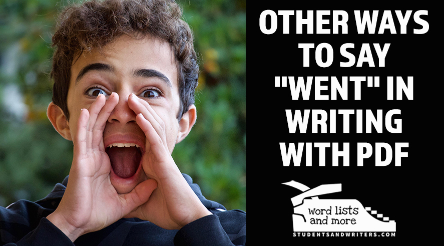 Other ways to say “went” in writing with PDF Word&nbsp;cloud