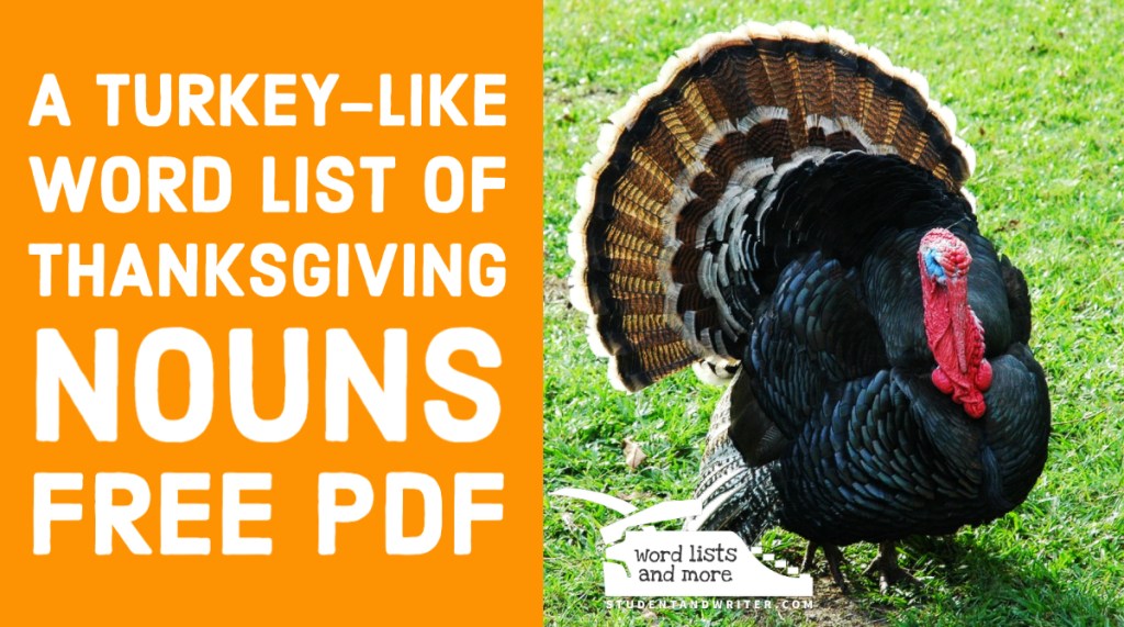A turkey-like word list of Thanksgiving&nbsp;nouns