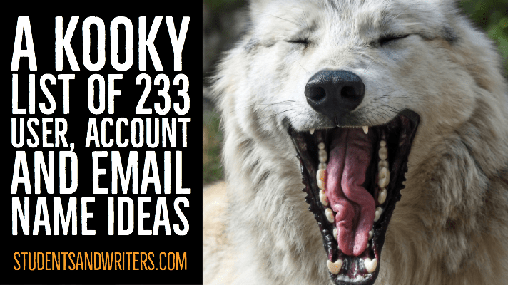 A kooky list of 233 user, account and email name&nbsp;ideas