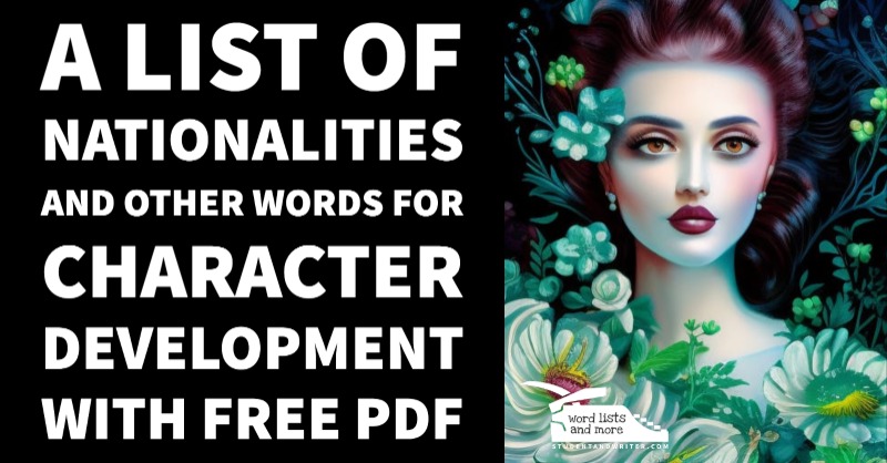 A List of Nationalities and Other Words for Character&nbsp;Development