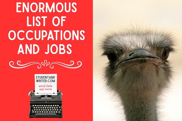 Enormous list of occupations and  jobs 