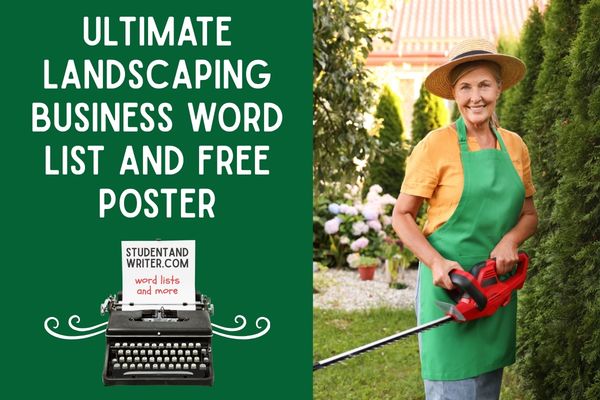 Ultimate landscaping business word list and free poster