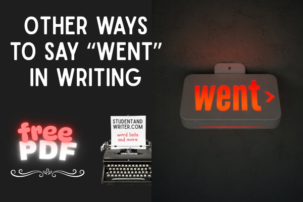 Other ways to say “went” in writing with PDF Word cloud