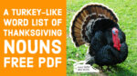 A turkey-like word list of Thanksgiving nouns