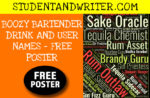 Boozy Bartender Drink and User Names – Free Poster