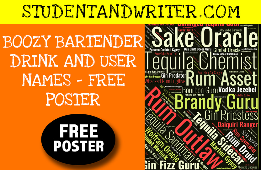 You are currently viewing Boozy Bartender Drink and User Names – Free Poster