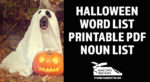 Halloween Word List Printable PDF Noun List