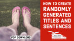 How to Create Randomly Generated Titles and Sentences