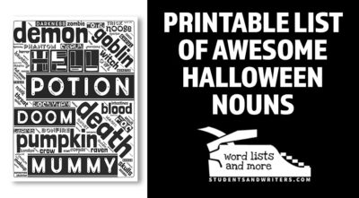Read more about the article Printable List of Awesome Halloween Nouns FREE Download