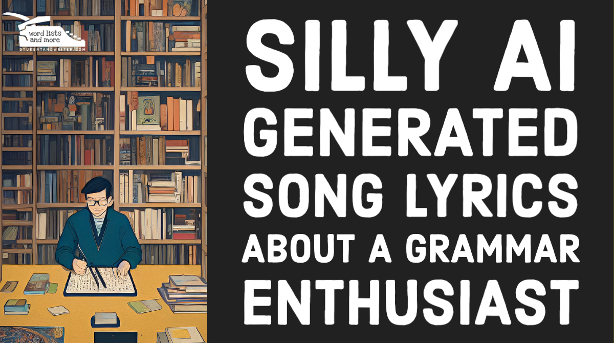 You are currently viewing Silly AI Generated Song Lyrics about a Grammar Enthusiast