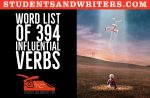 Word list of 394 influential verbs